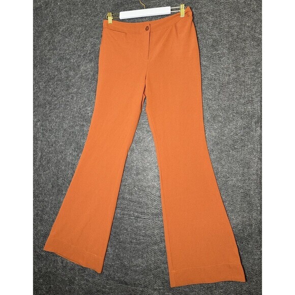 Gianni Pants - Gianni Bini Orange Flare High-Waisted Bell-Bottom Pants L